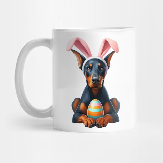 Easter Doberman Pinscher Dog by Chromatic Fusion Studio